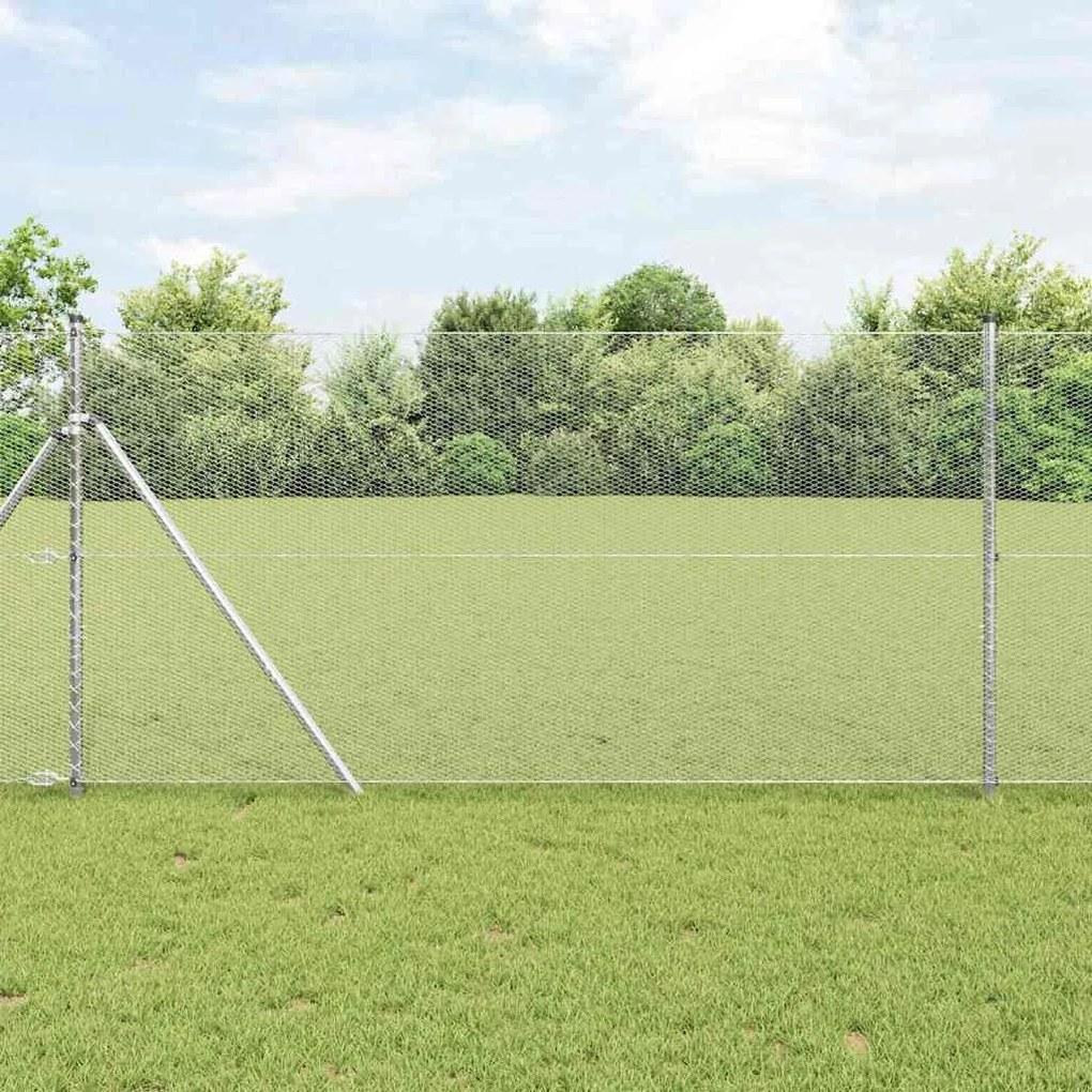 Cerca Hexagonal vidaXL 1,2x10 m Aço Galvanizado