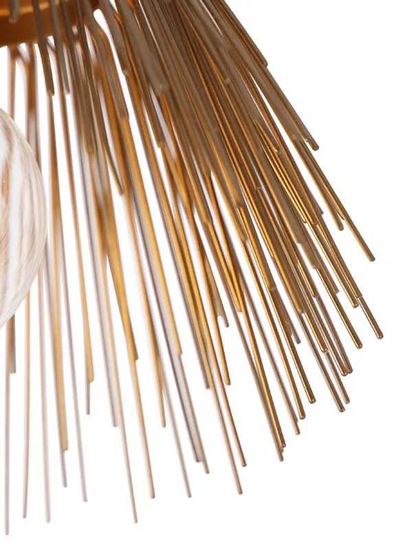 Candeeiro de tecto Art Déco dourado - BROOM Rústico