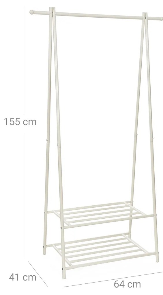 Guarda Roupa metálico 87,5 x 155 x 41 cm branco