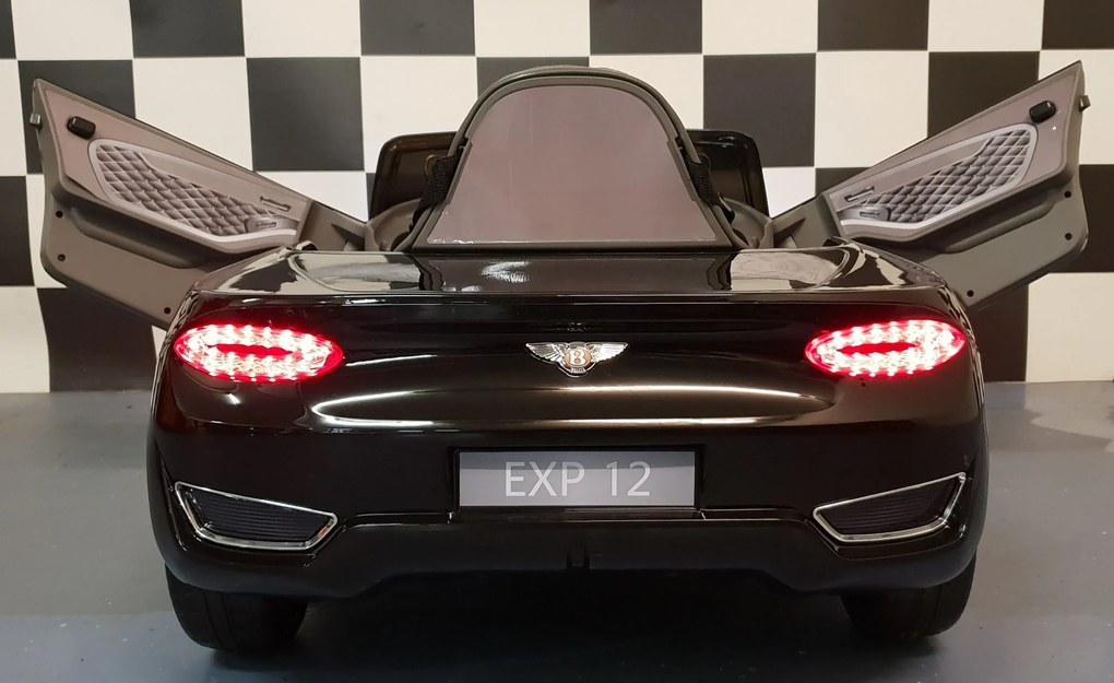 Carro eletrico infantil 12V Bentley EXP , pneus Borracha, Assento de couro, Controlo Remoto PRETO