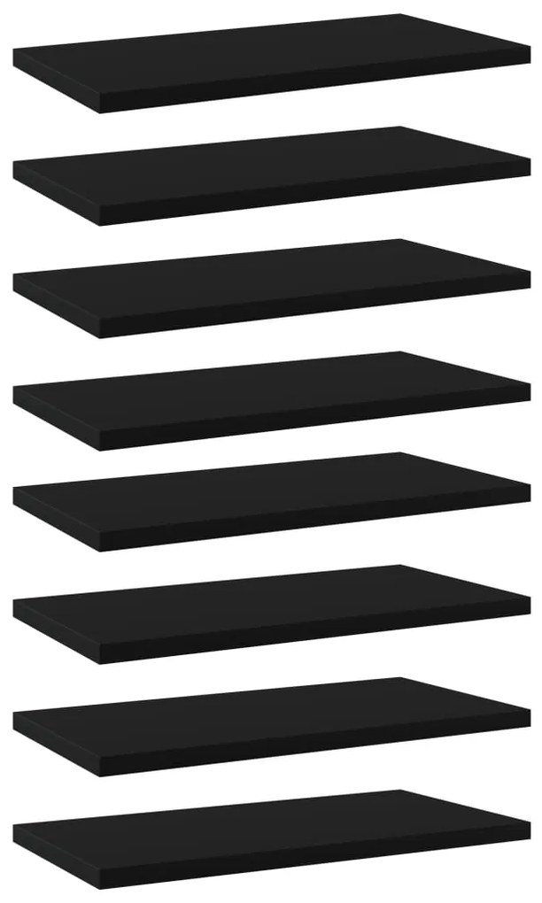 vidaXL Prateleiras para estante 8 pcs 40x20x1,5cm contraplacado preto