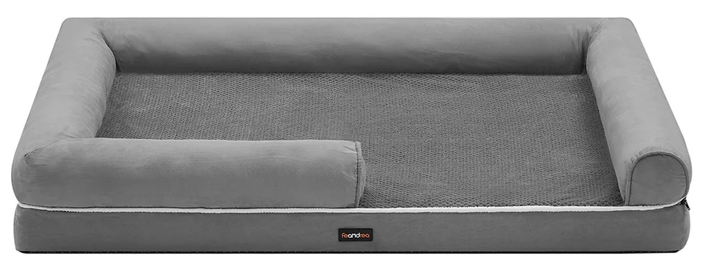 Cama ortopédica para cães Almofada Estofamento macio 135 x 107 x 25 cm Cinzento claro