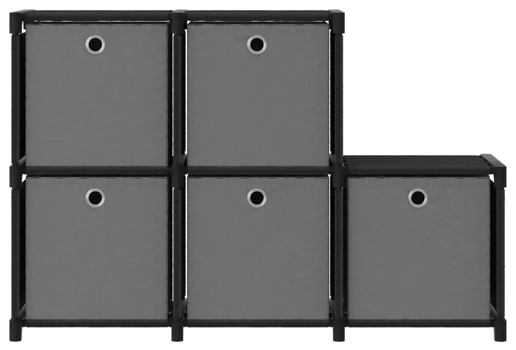 Unidade prateleira 5 cubos c/ caixas 103x30x72,5cm tecido preto