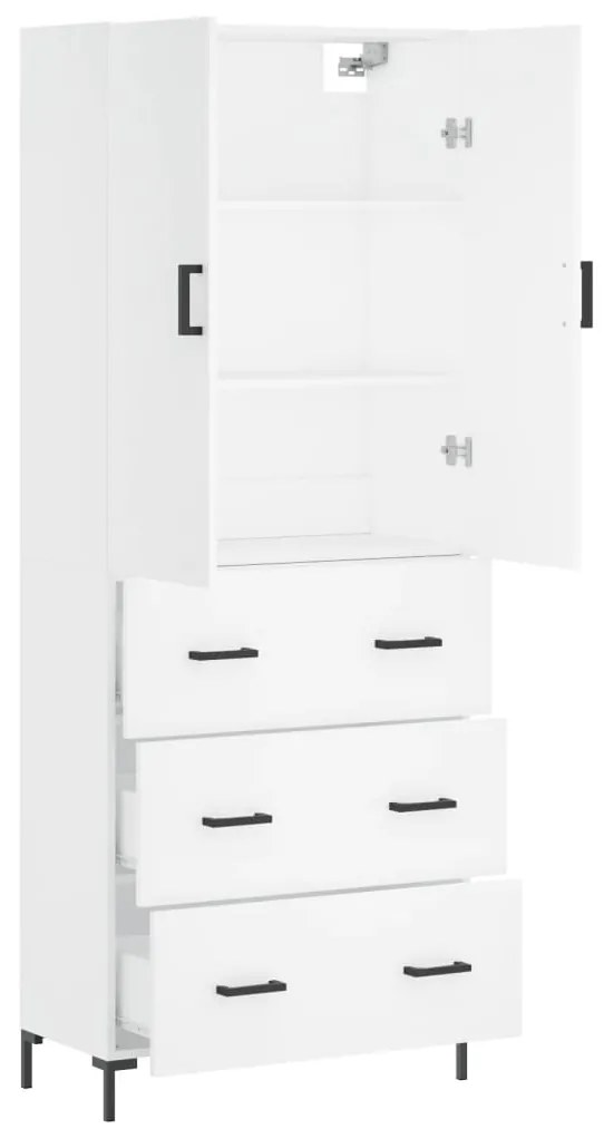 Armário alto 69,5x34x180 cm derivados de madeira branco