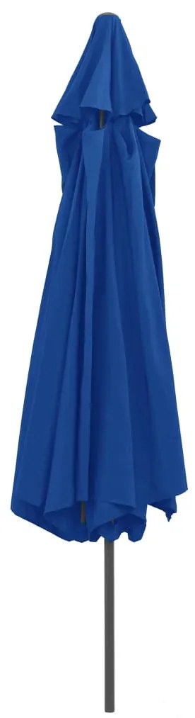 Guarda-sol de jardim com poste de metal 390 cm azul-ciano