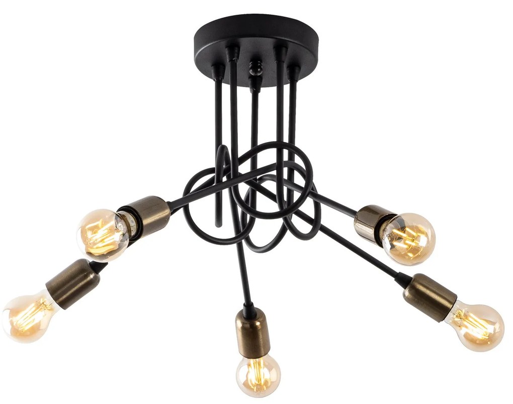 Candeeiro de Teto Viraj – Preto Antigo – 46 x 46 cm