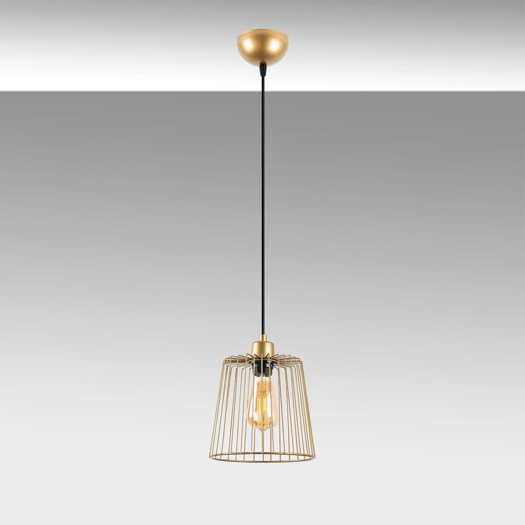 Candeeiro Pirlo – Dourado Brilhante – 16 x 16 x 114 cm