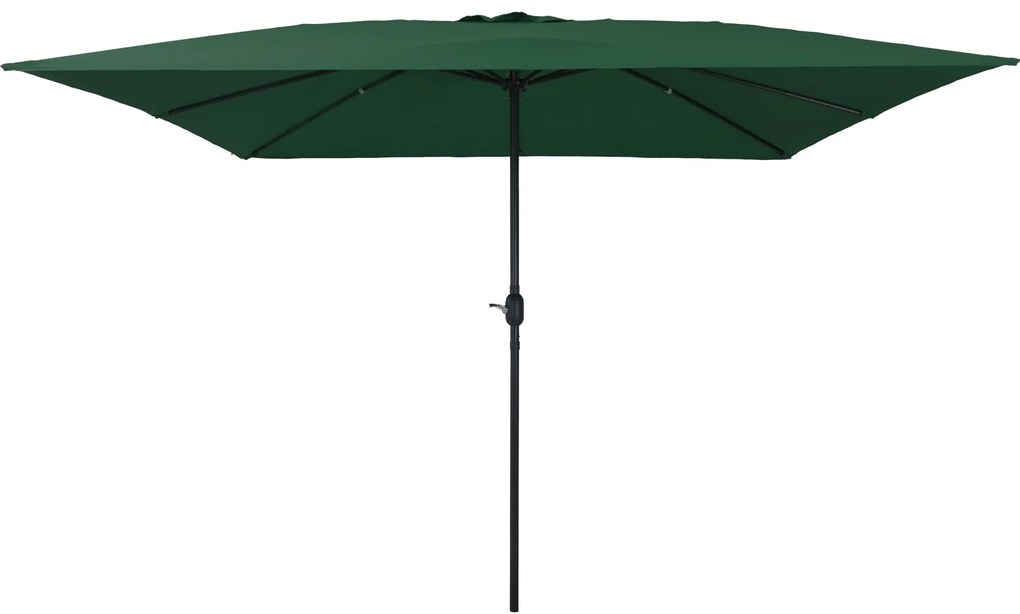Parasol de Jardim Quadrado vidaXL 295x245 cm Verde