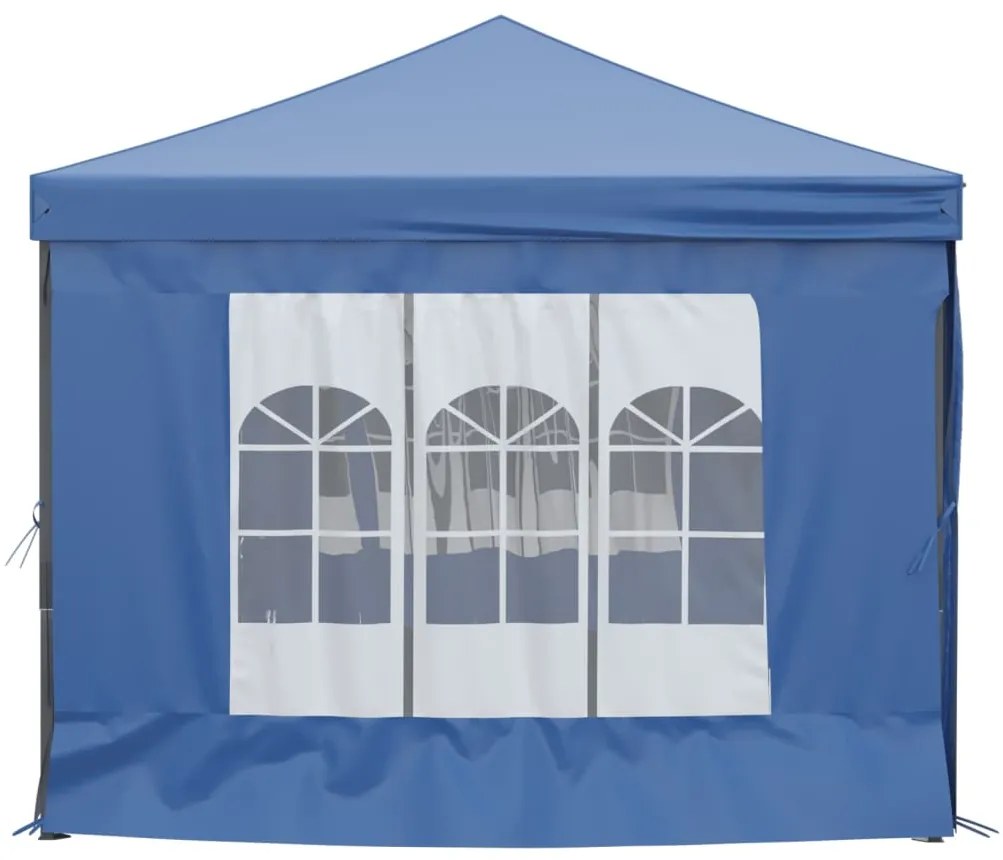 Tenda para festas dobrável com paredes laterais 3x6 m azul