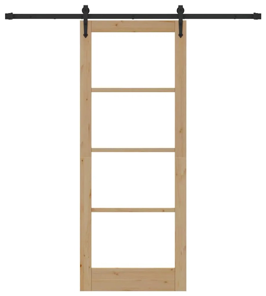 Conjunto de Porta Deslizante vidaXL com Hardware 83x211 cm Madeira Sól