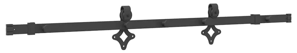 Kit de ferragens para porta deslizante 152,5 cm aço preto