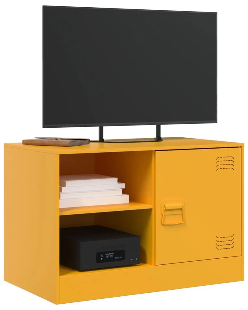 Móveis de TV 2 pcs 67x39x44 cm aço amarelo mostarda