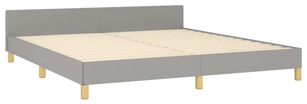 Estrutura de cama sem colchão 160x200 cm tecido cinzento-claro