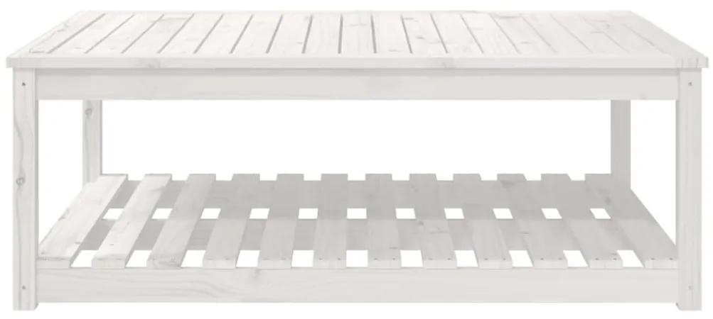 Mesa de jardim 121x82,5x45 cm madeira de pinho maciça branco