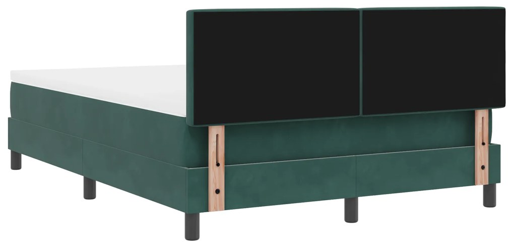 Cama Box Spring vidaXL com Colchão Verde Escuro 160x200 cm Veludo