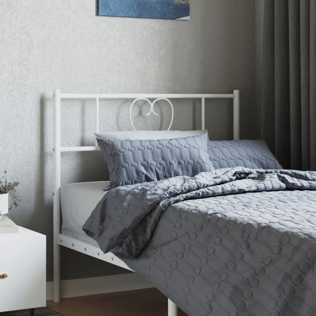 Cabeceira de cama 100 cm metal branco