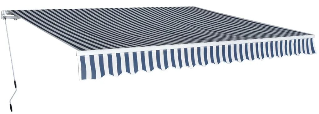 vidaXL Toldo dobrável manual 400 cm azul/branco