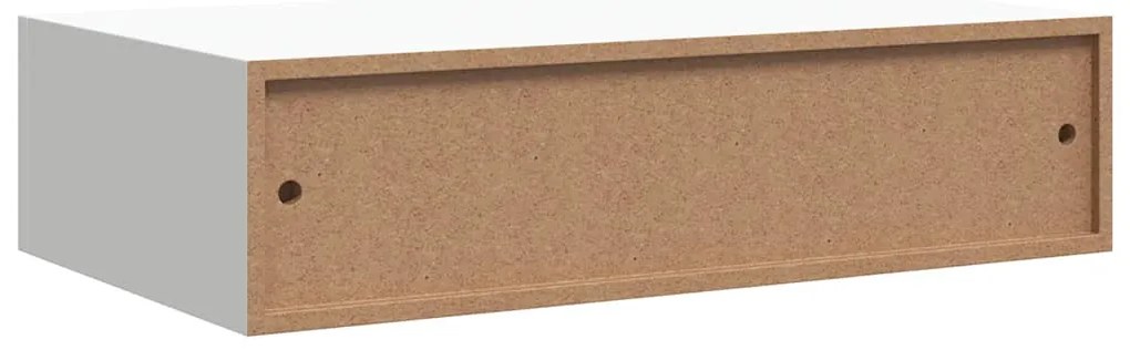 Prateleiras de parede com gavetas 2pcs MDF 40x23,5x10 cm branco