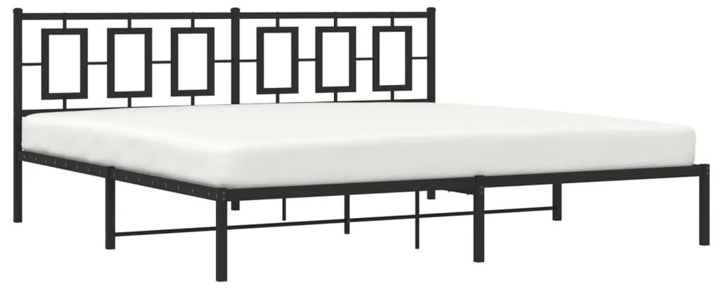 Estrutura de cama com cabeceira 193x203 cm metal preto