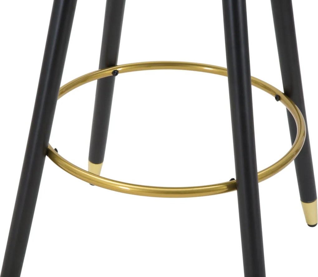 BANCO DE BAR PRAGUE 55X56X104 CM PRETO E DOURADO