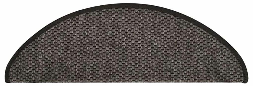 Tapetes escada adesivos aspeto sisal 30pcs 65x21x4 cm antracite