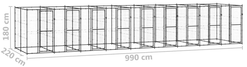 Canil de exterior 21,78 m² aço