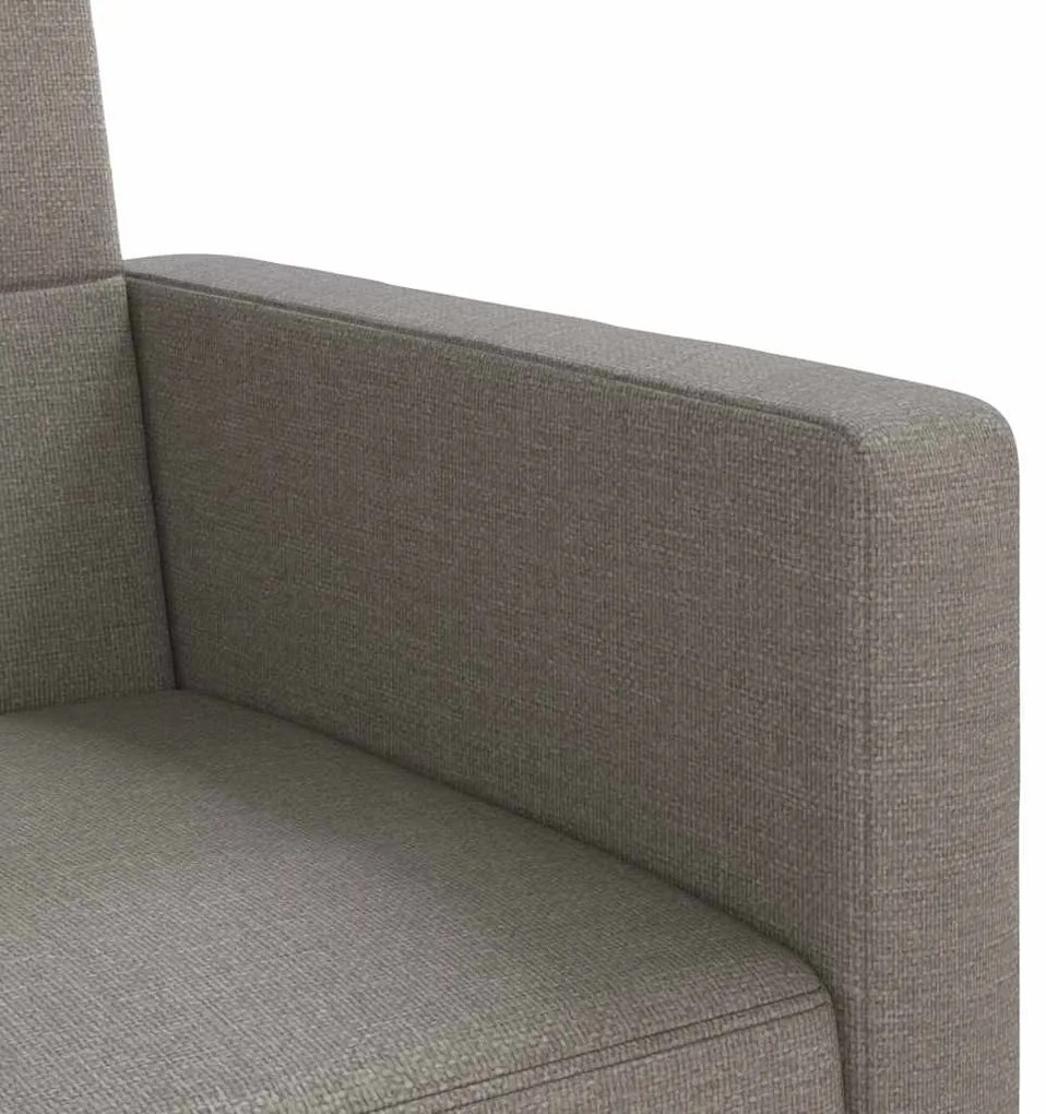 Sofá-cama com almofadões tecido cinzento-acastanhado