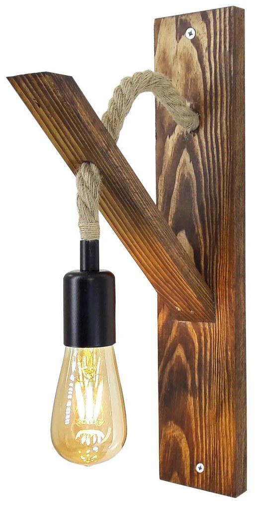 Candeeiro de Parede Ahsap – Nogueira – 23 x 9 x 45 cm