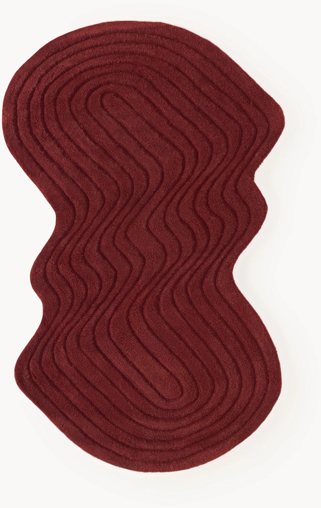 Tapete em lã artesanal com forma orgânica Aliza