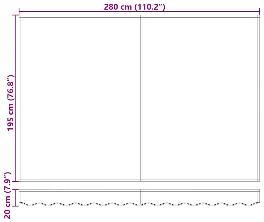 Toldo Retrátil Manual Listras Coloridas 300 x 250 cm