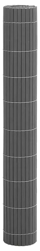Cerca de jardim dupla face cinzento 1,8x5 m PVC