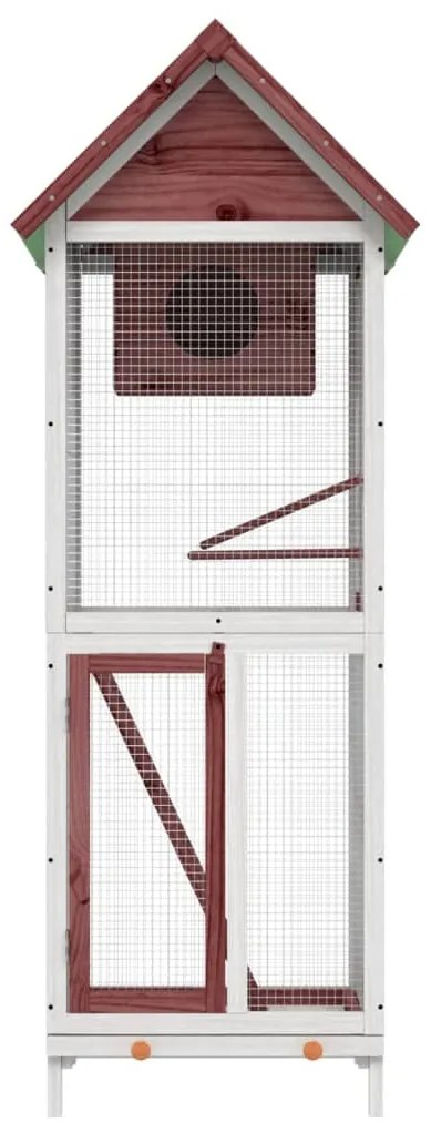 Gaiola para pássaros 60x58,5x160 cm pinho maciço cor moca