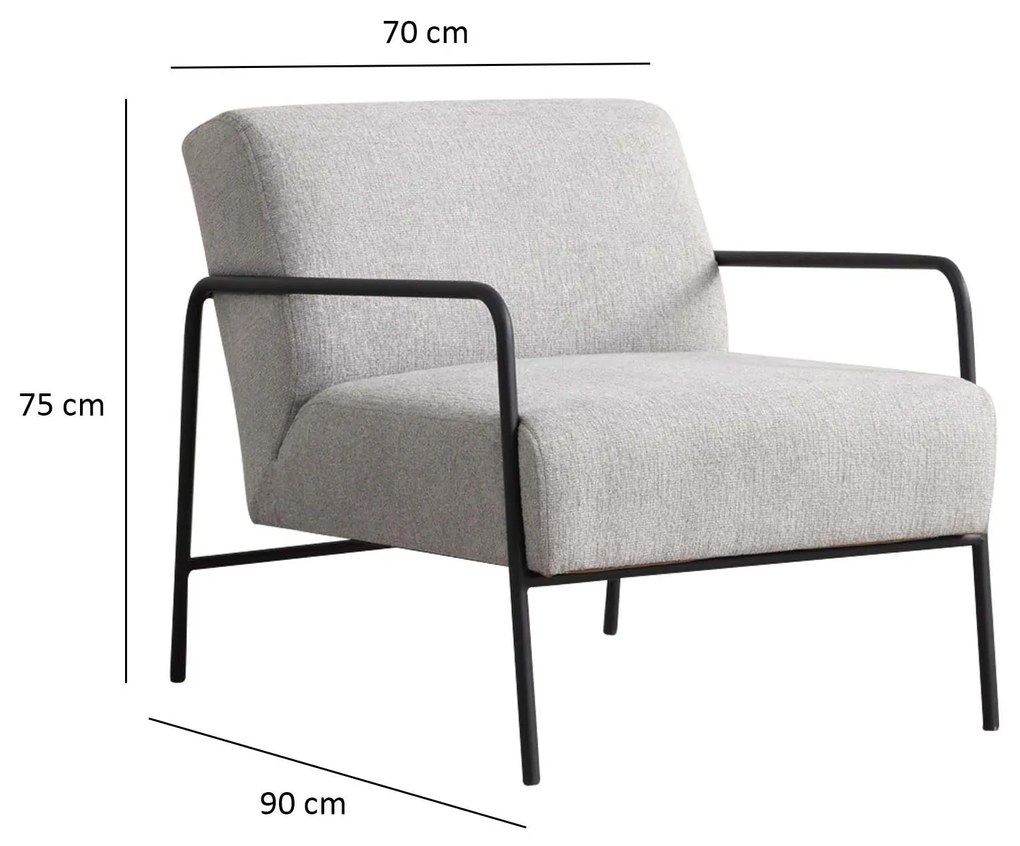 Cadeira Wing Eti – Cinzento – 70x90x75 cm