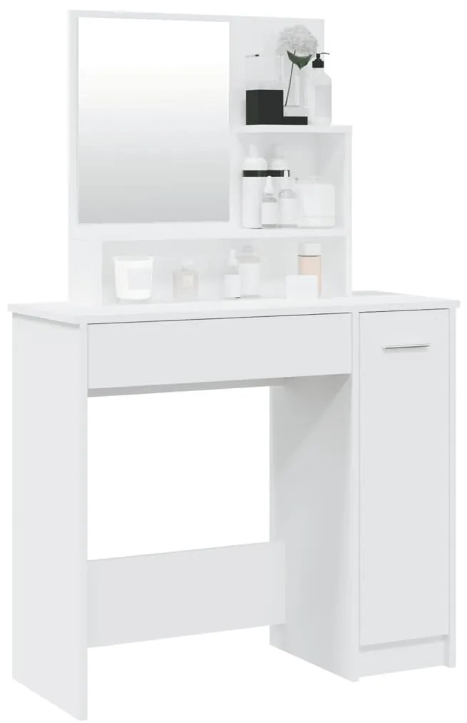 Toucador com espelho 86,5x35x136 cm cor branco
