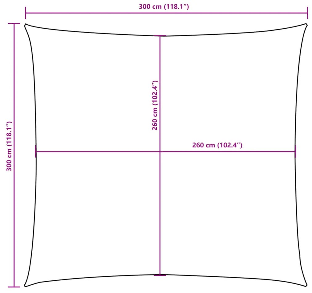 Para-sol estilo vela tecido oxford quadrado 3x3 m castanho