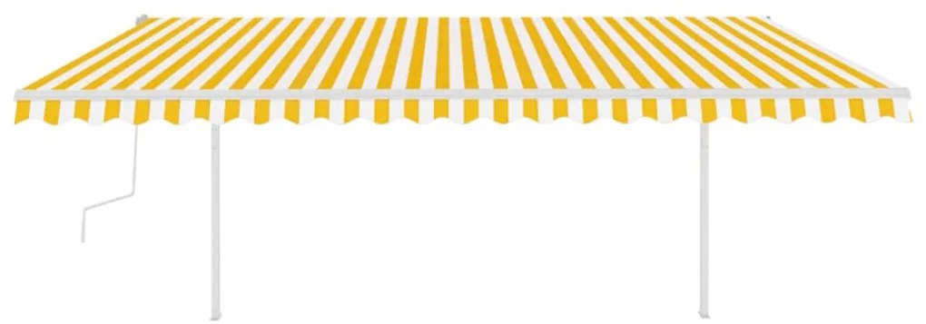 Toldo retrátil manual com luzes LED 5x3 m amarelo e branco