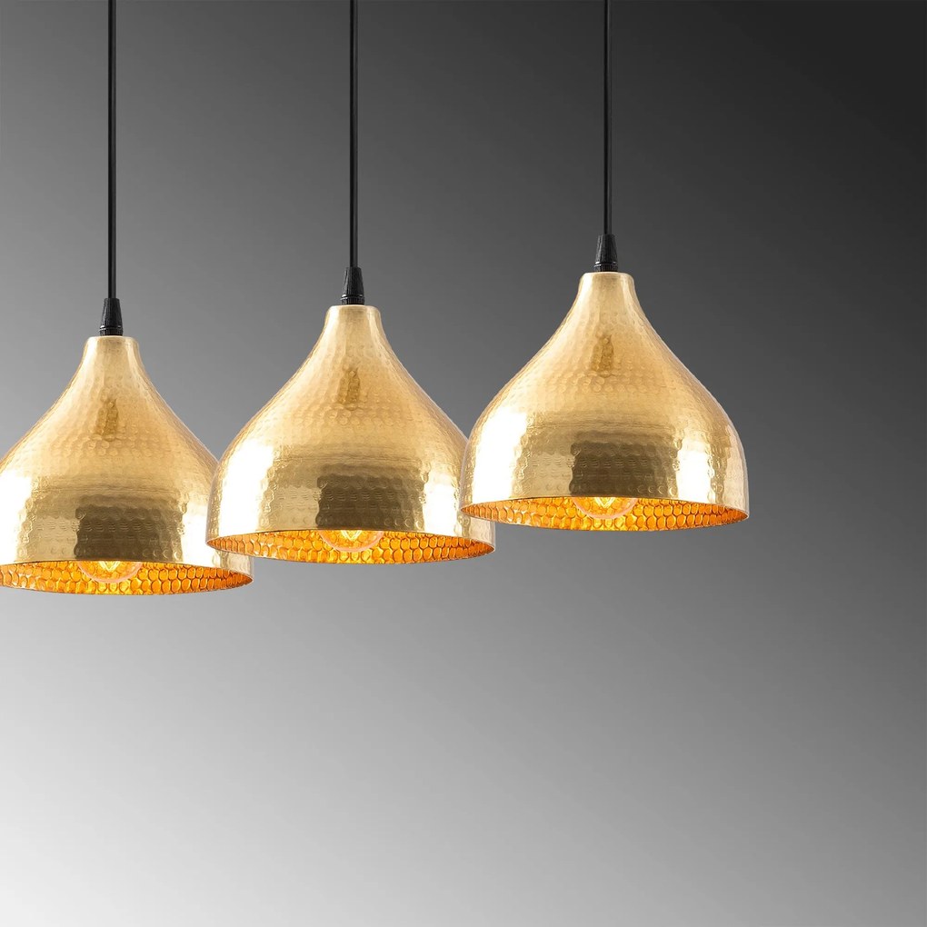 Candeeiro Suspenso Tattoo – Dourado – 68 x 18 cm