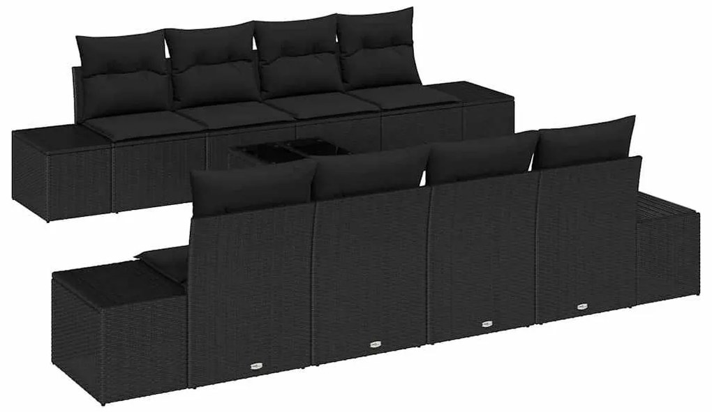 Conjunto de Sofá de Jardim de 7 Peças com Almofadas de Rattan Poliéste