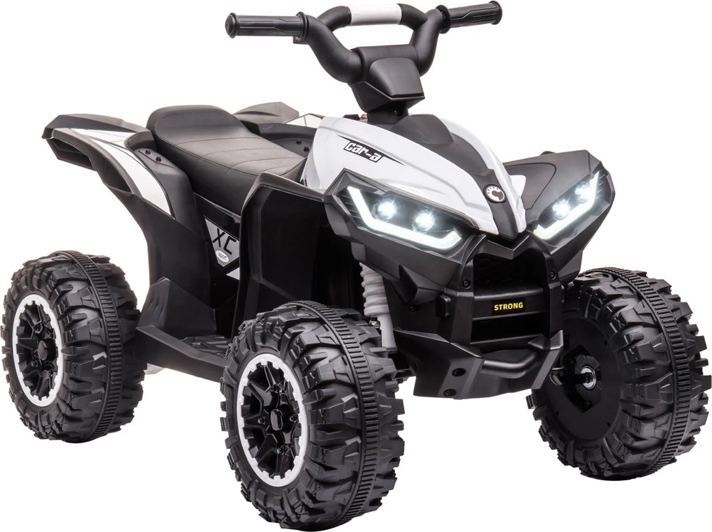 HOMCOM Carro Elétrico Infantil Quadriciclo 12V para 3-5 Anos com 2 Motores Branco 83x53x55,5 cm | Aosom Portugal