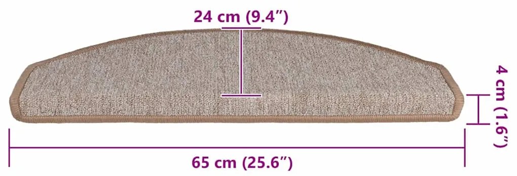 Tapetes de escada 20 pcs 65x24x4 cm castanho-claro