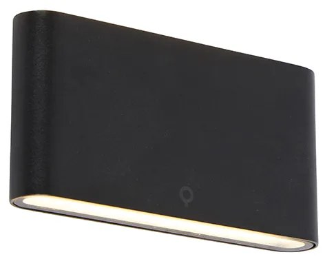 Candeeiro de parede exterior moderno preto 17,5 cm com LED IP65 - Batt Moderno