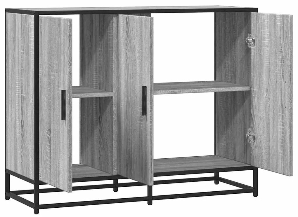 Aparador 94x35x76 cm derivados de madeira cinzento sonoma