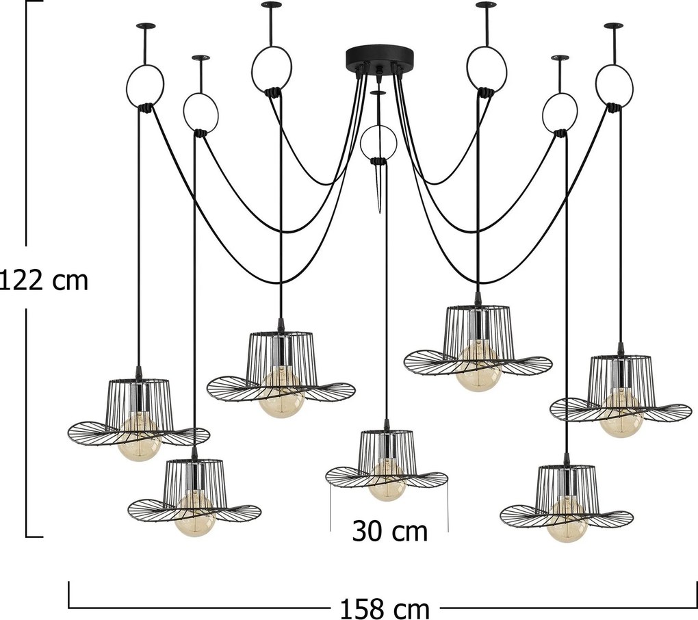 Chandelier Tel – Preto – Diâmetro 158 cm x Altura 122 cm