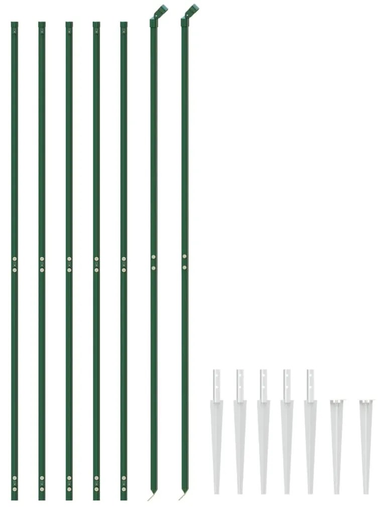 Cerca de malha de arame com estacas de fixação 2,2x10 m verde