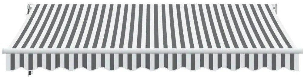 Toldo retrátil 3,5x2,5 m tecido e alumínio antracite e branco