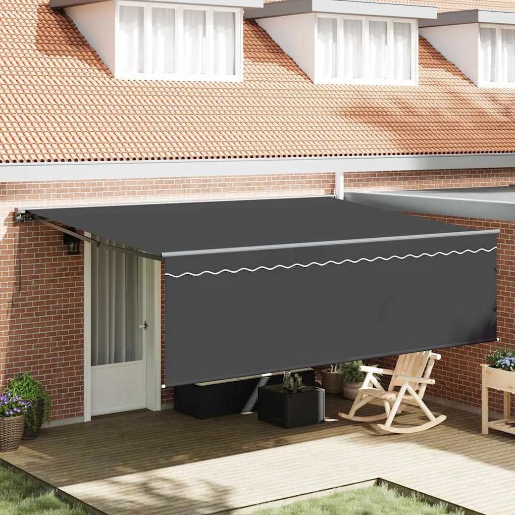 vidaXL Toldo Retrátil Manual Antracite Cinzento 450 × 300 cm
