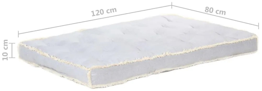 Almofadão para sofá de paletes 120x80x10 cm cinzento