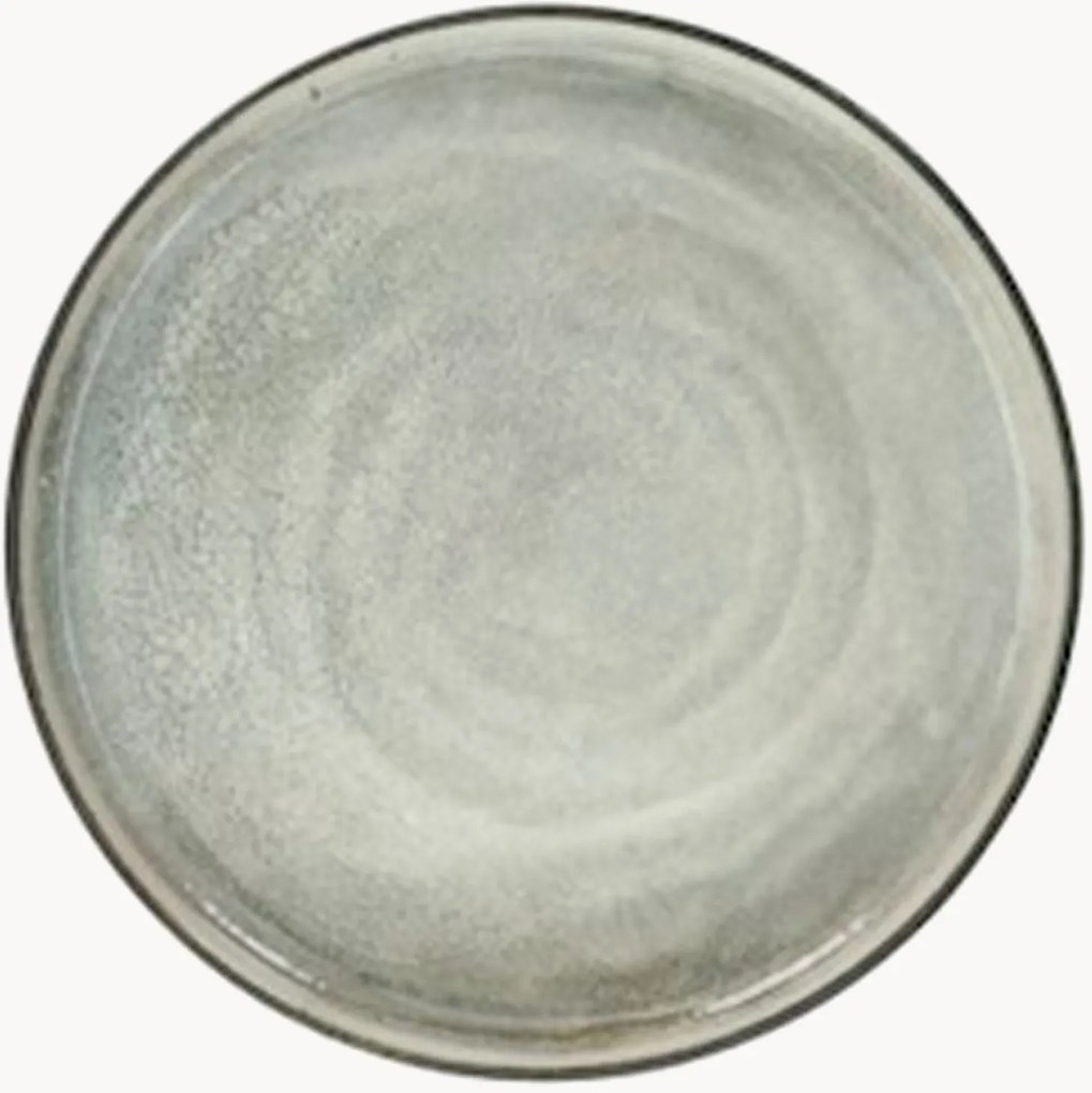 Pratos de pequeno-almoço em porcelana Raku, conjunto de 3