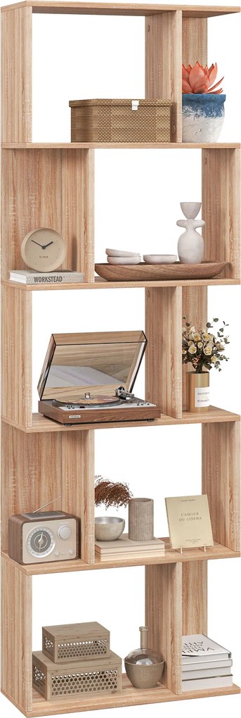 Estante em S 5 Níveis 60x24x184,5 cm Efeito Madeira Natural