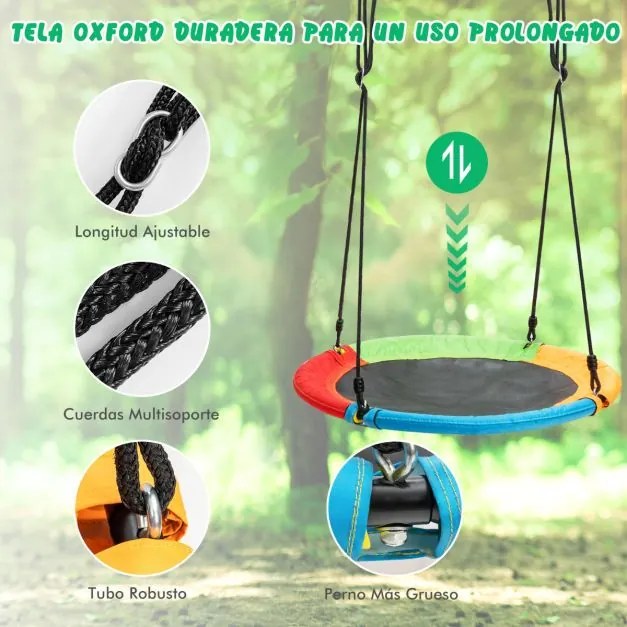 Conjunto de 2 baloiços para crianças para baloiço ou árvore com elástico e Cordas ajustáveis para o jardim do parque infantil